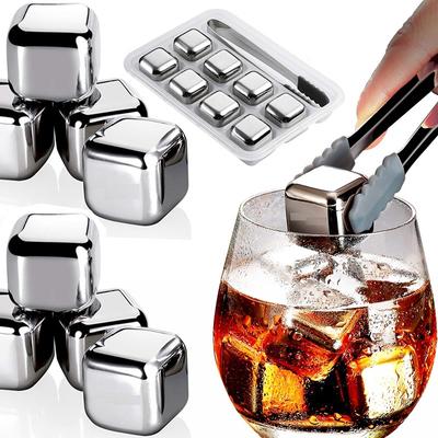 Sommer 304 Edelstahl schnell abkühlende Stahl-Eiswürfel Whiskey-Stein Whiskey-Stein wiederverwendbare gekühlte Stein-Getränke-Eiswürfel