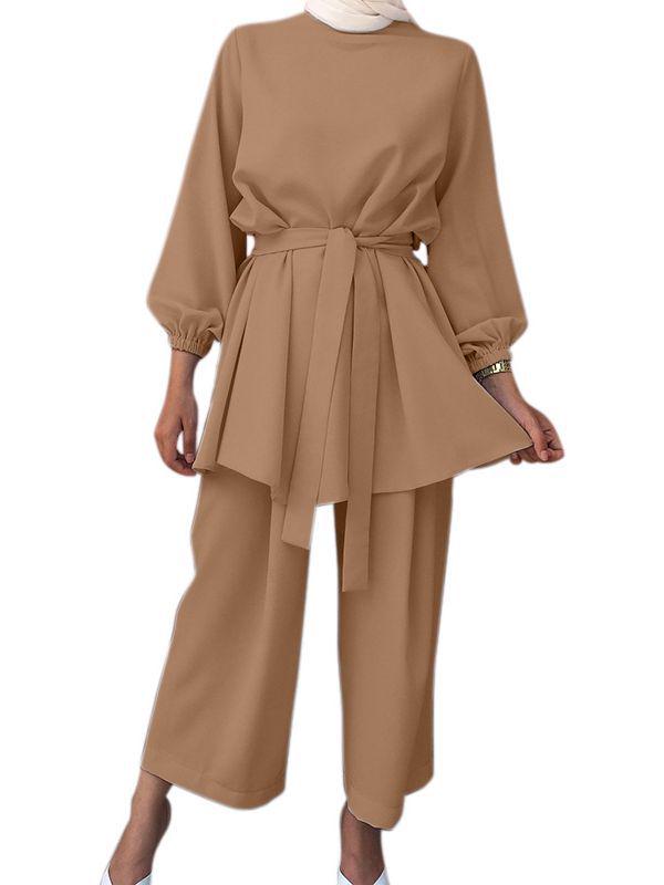 Yiduo Duo European & American Solid Color Fashion Two-Piece Set 21028