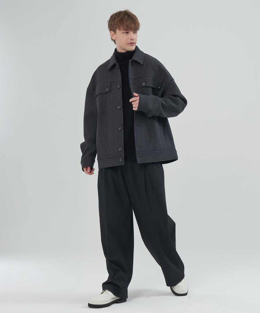Comspace1980 Wool Blend Blouson Coat_Charcoal