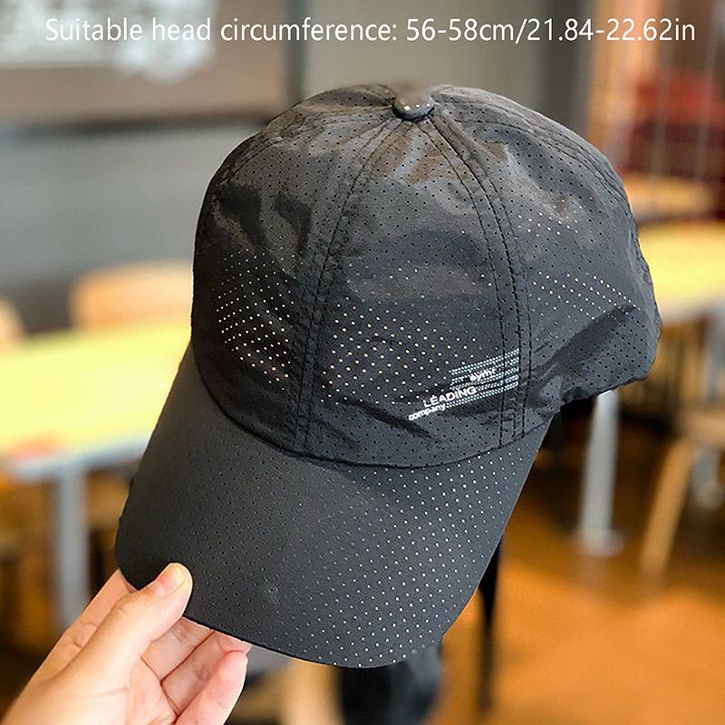 Quick Dry Baseball Cap Outdoor Sports Mesh Breathable Hat For Men Portable Hiking Fishing Sunbonnet Golf Adjustable Cap