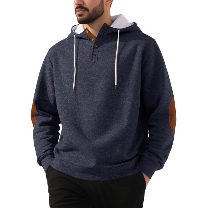 Casual Long Sleeve Hooded Pullover Solid Thick Men S Sweatshirt