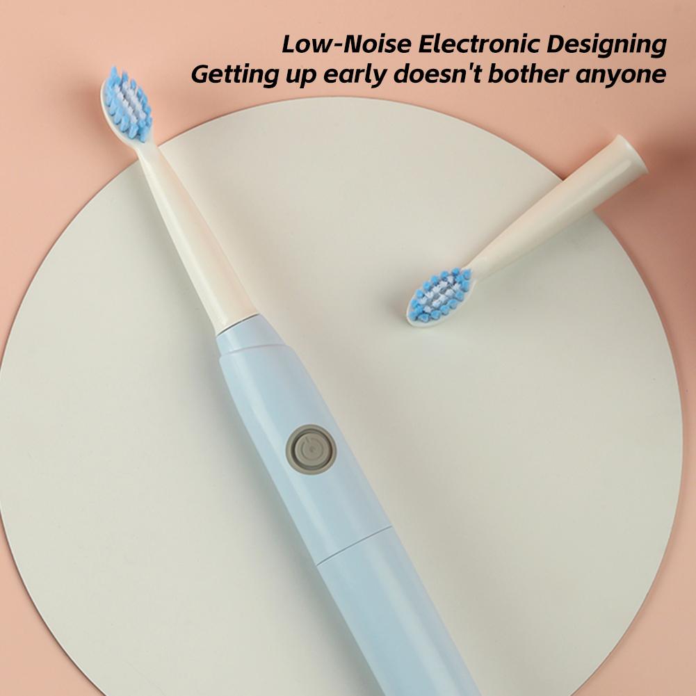 Smart Sonic Electric Toothbrush Low Noise Batteries with 2 Replaceable Brush Heads 2 Min Smart Timer Portable for Travel