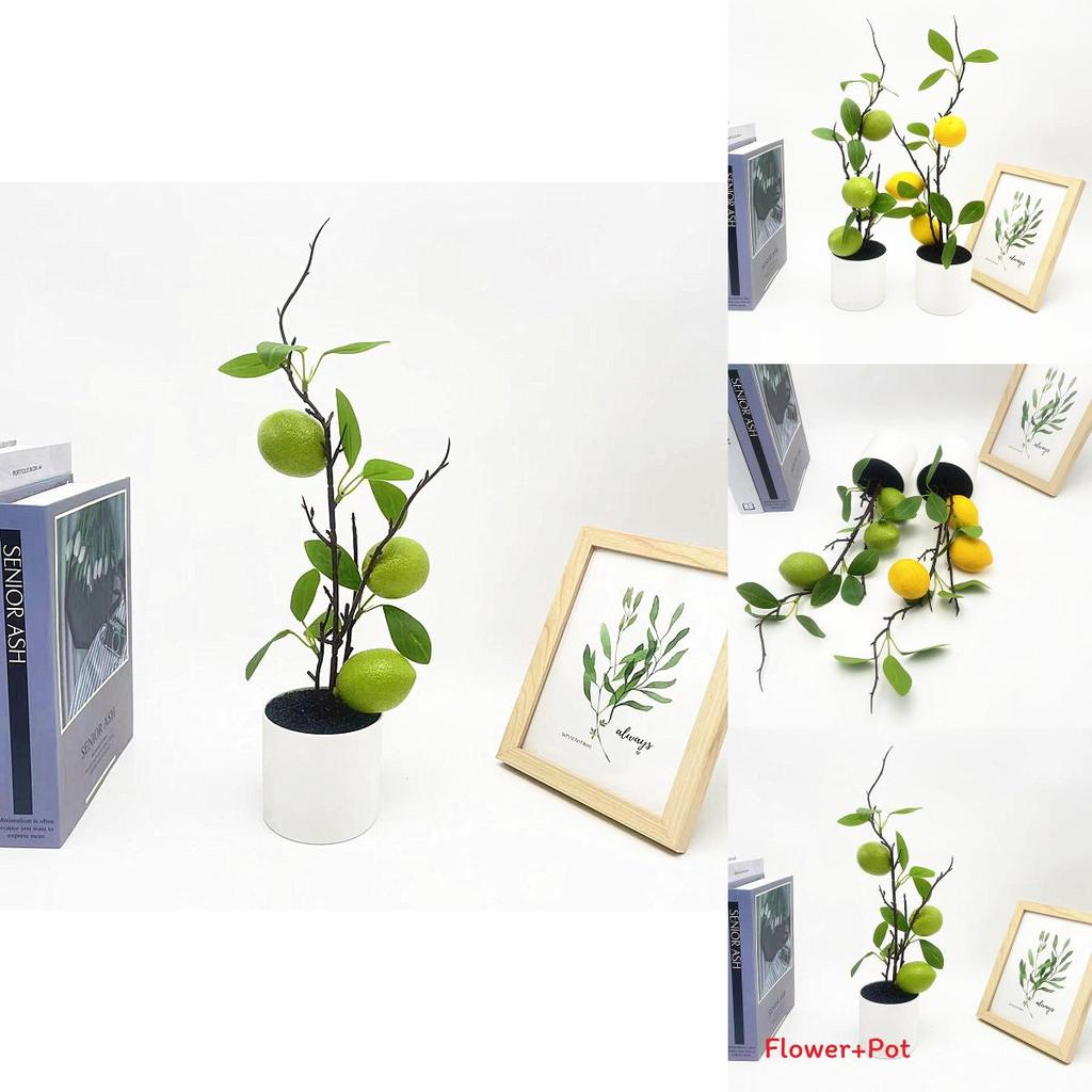 Lemon Indoor Decorative Plant With Faux Fruits For Photography And Home Decor
