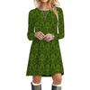 Fashion Women Print Dresses For Autumn Long Sleeve Loose Clothing Oversized Casual Street O-Neck Mini Dress Female Vestidos