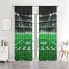 Sports Themed Bedroom Curtains, Circular Football Field Art Style Bedroom Curtains Under the Spotlight, Suitable for Bedrooms