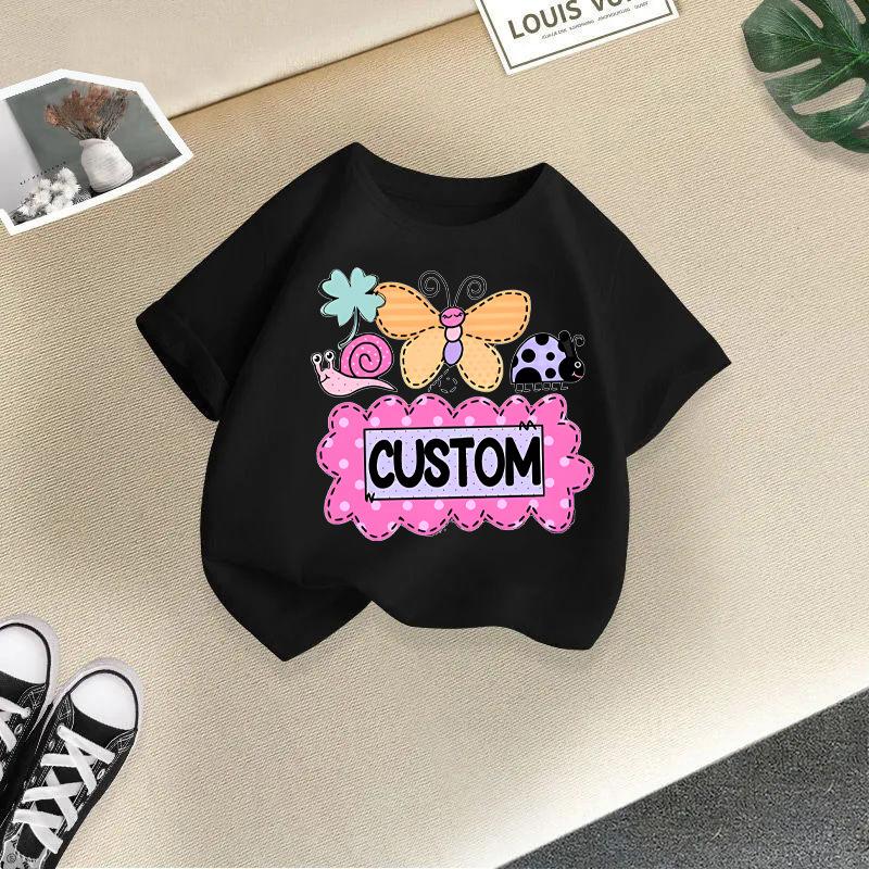 

Детская футболка 2-13 лет, милая футболка с мультяшным принтом, детская одежда из 100% хлопка, топы, футболка, летняя детская футболка 4T(110cm)