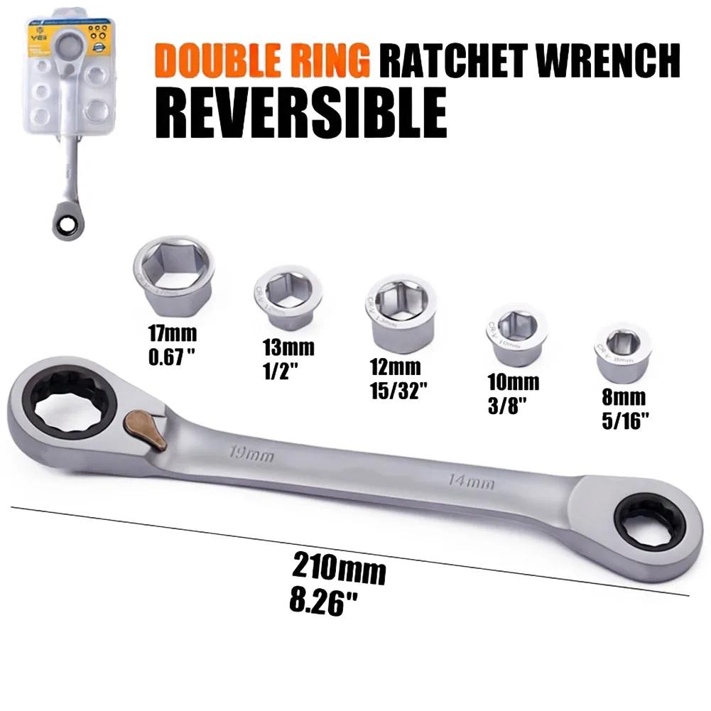 Combination Spanner Ratchet Wrench Set Chrome Vanadium Steel Mirror Polished Finish Reversible Ratchet Wrench Set China Mainland