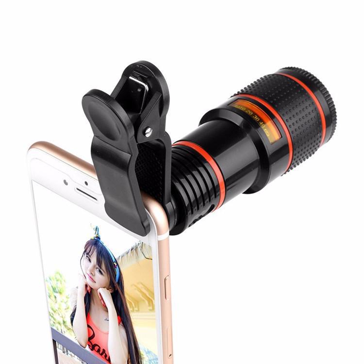 Universal 12x HD Telephoto Lens for Mobile Phones - External Camera Lens with 12X Zoom