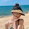 Sun UV Straw Wide Adjustable Size with Elastic Chin UV Sunburn Prevention [Qzkouma] Women's Visor, Protection, Hat, Cap, Brim, Cord, Strap,