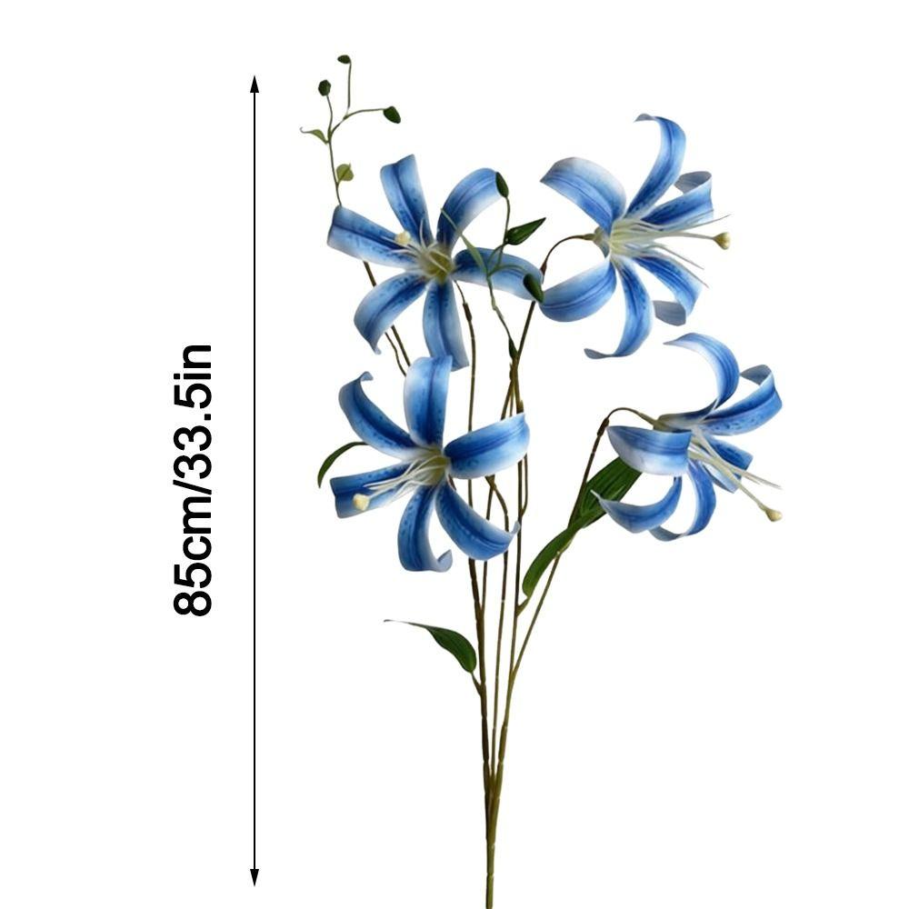 4 Heads Artificial Lilis DIY Flower Floral Arrangement Simulation Flowers Multicolor Realistic Wedding Bouquet Home Decoration