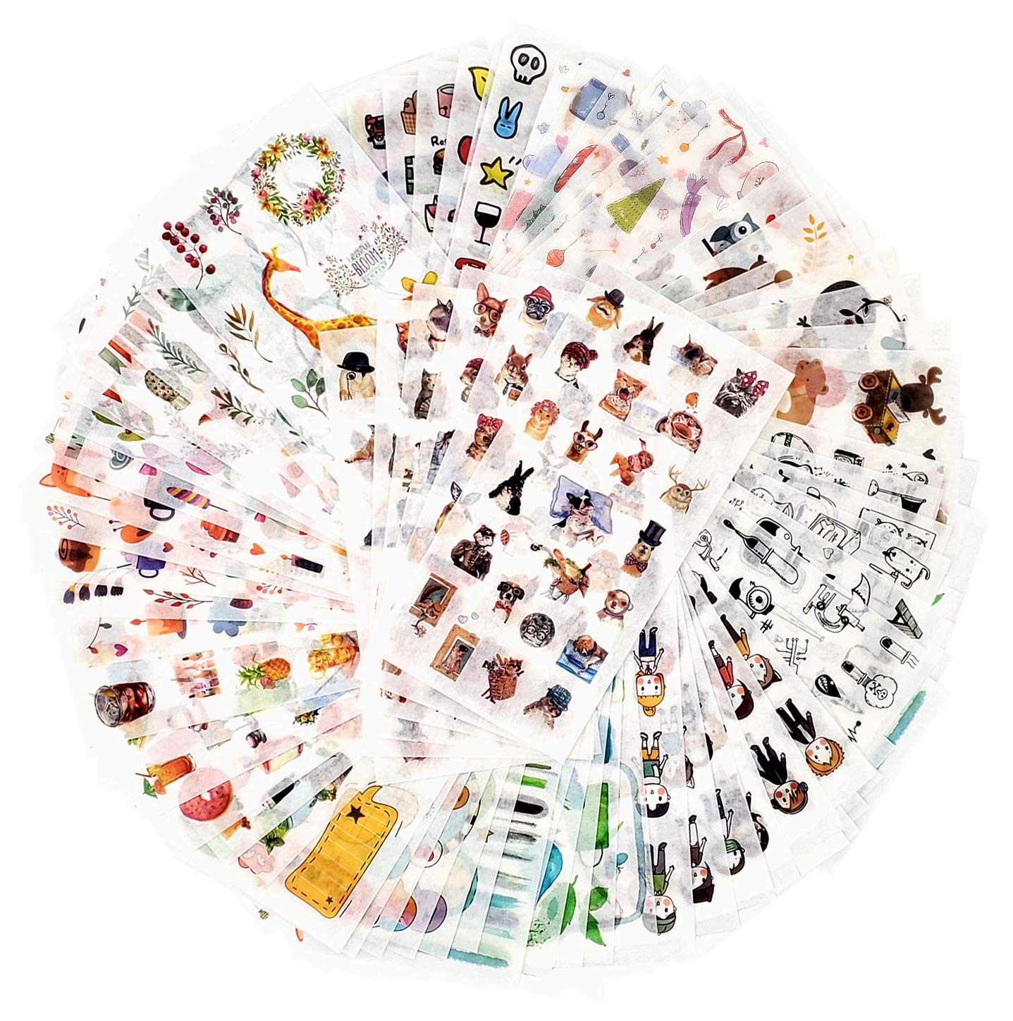 

Decorative Sticker Pack for 72 12 Assorted Washi Decorative Adhesive Graffiti Patches Adults 1500+ Designs, Sheets, Themes, Stickers, Stickers,