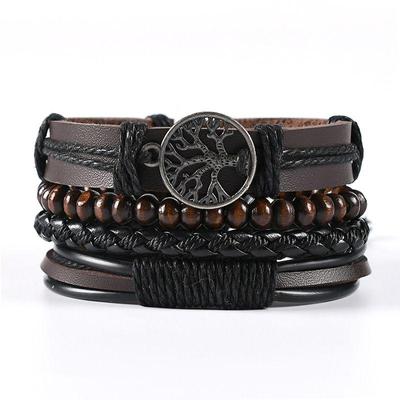 Bracciale intrecciato in pelle da uomo 2023