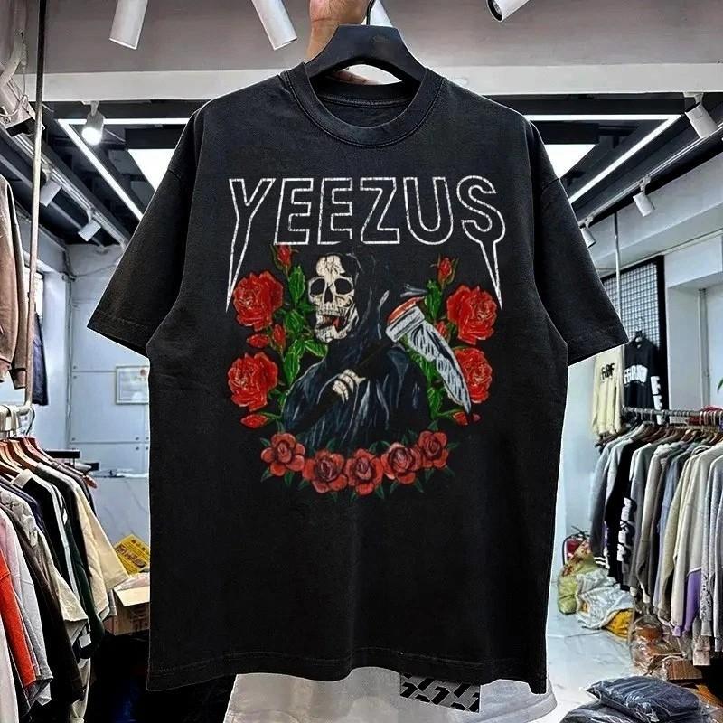 Канье Уэст Базовая черная Yeezus 90-х Базовая черная Классическая футболка Перепечатка S-5XL Унисекс Футболка S