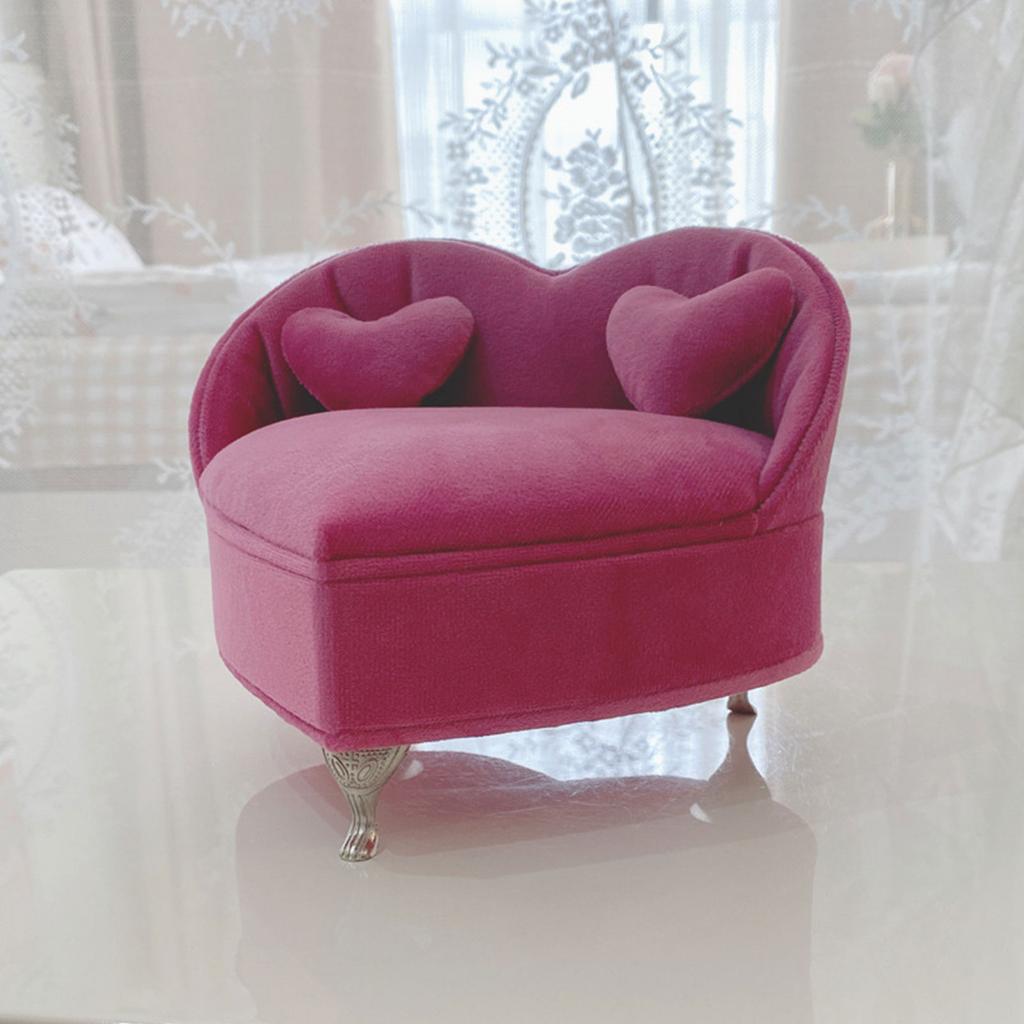 Europejski Inspirowany Stojak na Biżuterię Klasyczny Aksamitny Ekspozytor na Biżuterię Sofa Europejskie Mini Meble do Eleganckiej Dekoracji