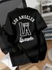 Retro Varsity Style Los Angeles 1987 Tee with Bold LA Lettering and Script Print 100 Cotton Unisexs Tshirt Summer Casual Wear