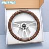 JDM 14" Real Wood Polished Muscle Steering Wheel 5 Bolts Vintage Retro Car Steering Wheel Universal