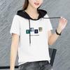 Korean-Style Plus Size Hooded Short-Sleeve T-Shirt - 2025 Summer Fashion Women's Casual Sports Top
