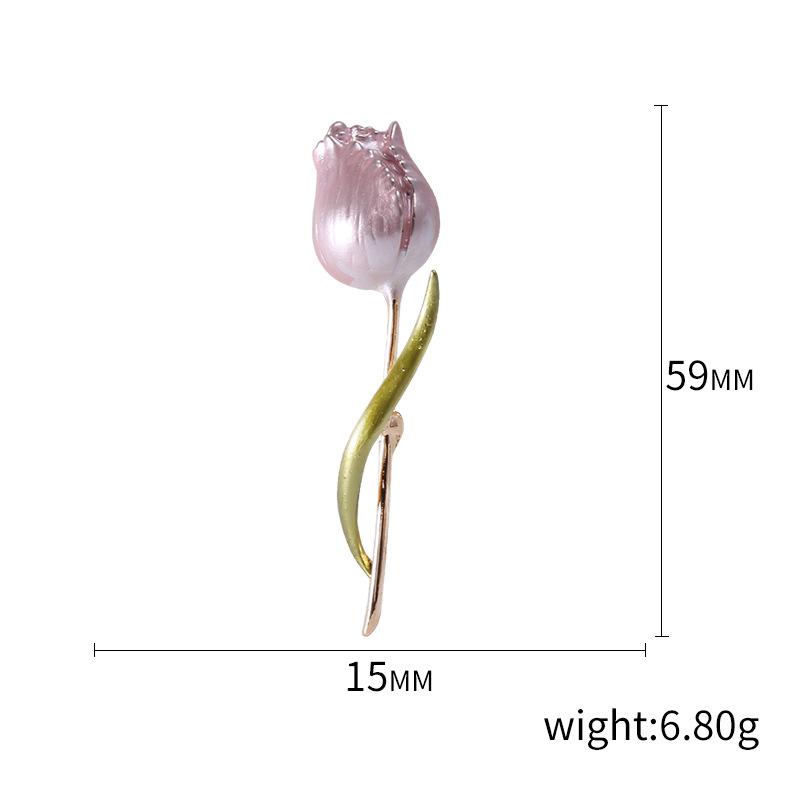 Enamel Tulip Brooches For Women Flower Wedding Office Party Brooch Pins Gift