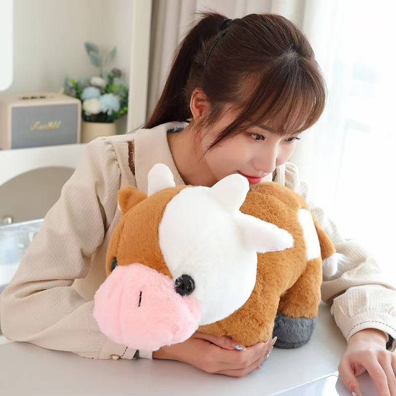 32cm Ranch Cow Doll Simulation Plush Toy Handmade Doll Cartoon Anime Cute Pillow Cushion Home Decoration Children's Birthday