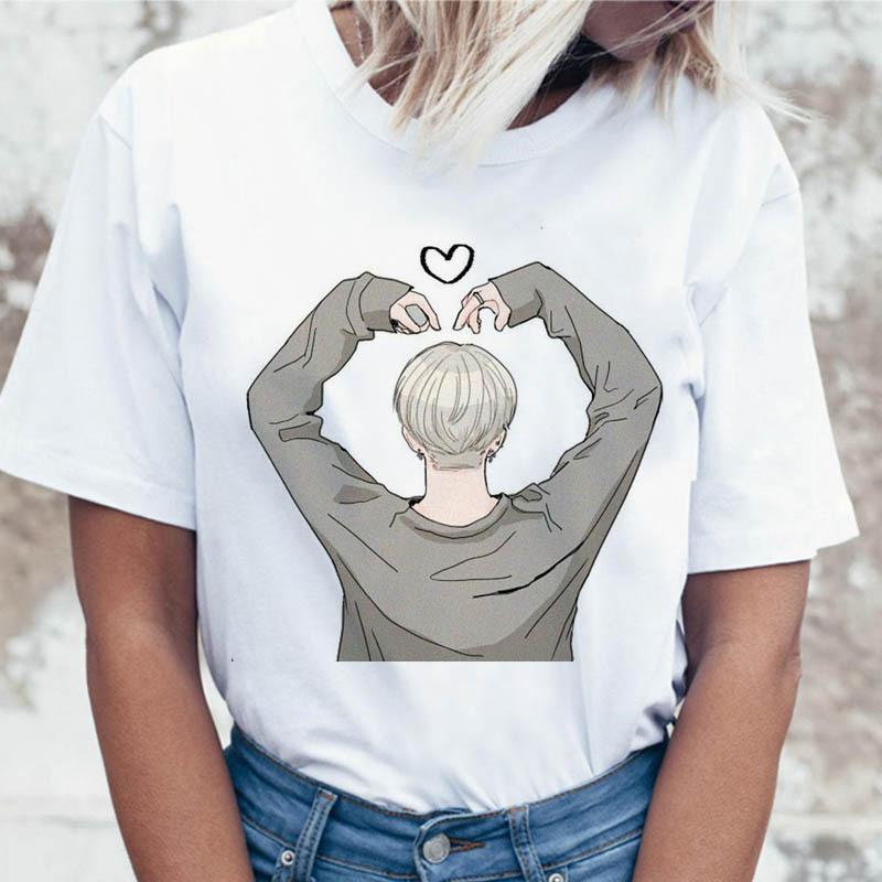 JIN SUGA J HOPE Women JIMIN V JUNGKOOK Top Kpop T Shirt Korean Pop Music Group Short Sleeve Shirt Funny Graphic Female Tee K-pop