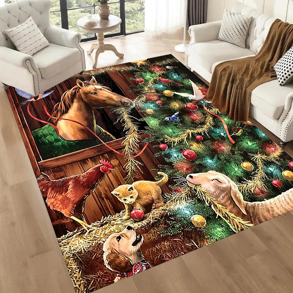 Christmas 216 Floor Rug Office Rug Design for Kitchen Living Rooms Hallway Outdoor Anti-slip Rug Decorate Offices Gift for Festivals