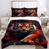 3pcs Tiger Roses Print Duvet Cover Set, Soft Comfortable Duvet Cover,Guest Room (1*Duvet Cover + 2*Pillowcase, Without Core) Yy251104120