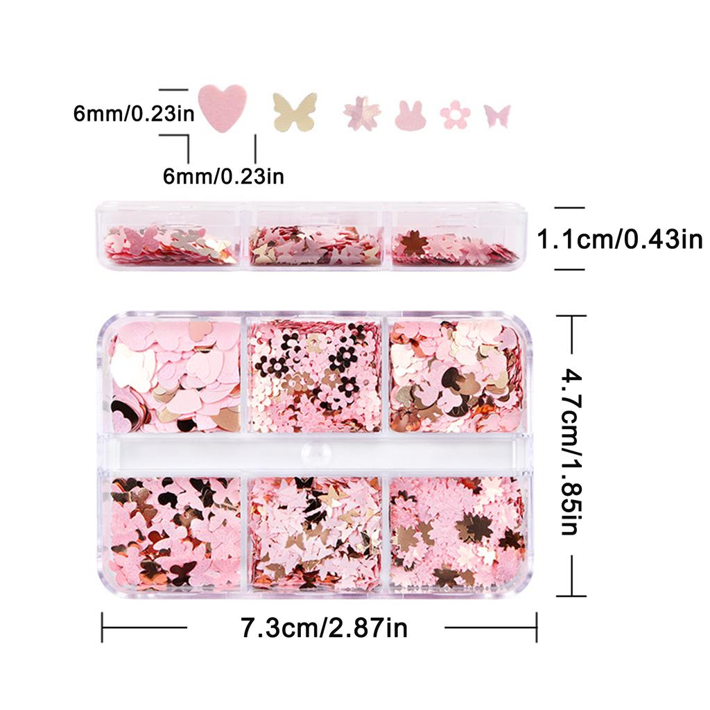 6 Grids Epoxy Resin Fillings Jewelry Making Accessories Sequins Nail Art Decor