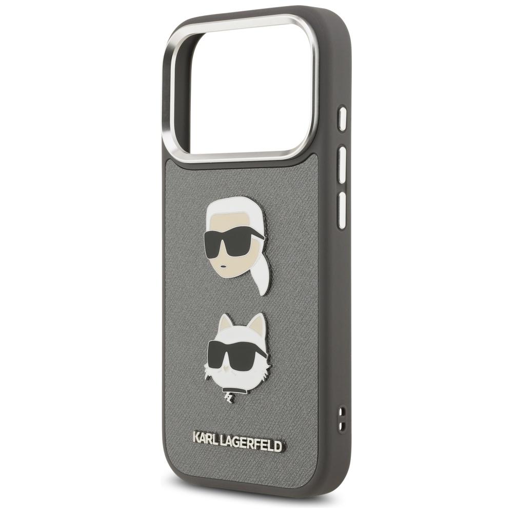 Karl Lagerfeld Case Fw Grained Karl & Choupette Heads Pins & Logo