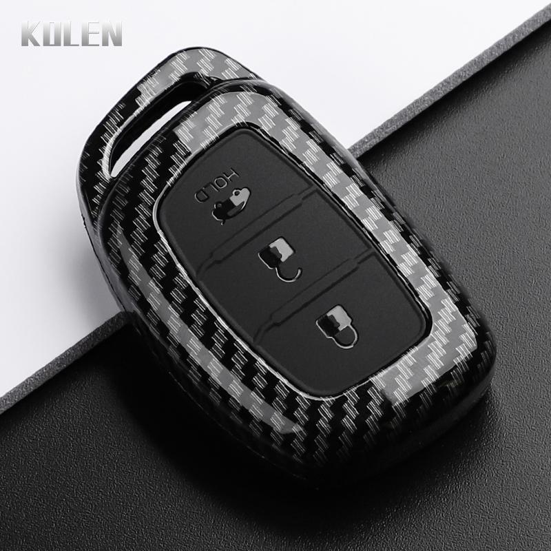 Abs Carbon Fiber Style Car Key Case Cover For Hyundai Ix35 I40 I20 I10 Tucson Elantra Creta Sonata Ioniq Accent Creata Keychain