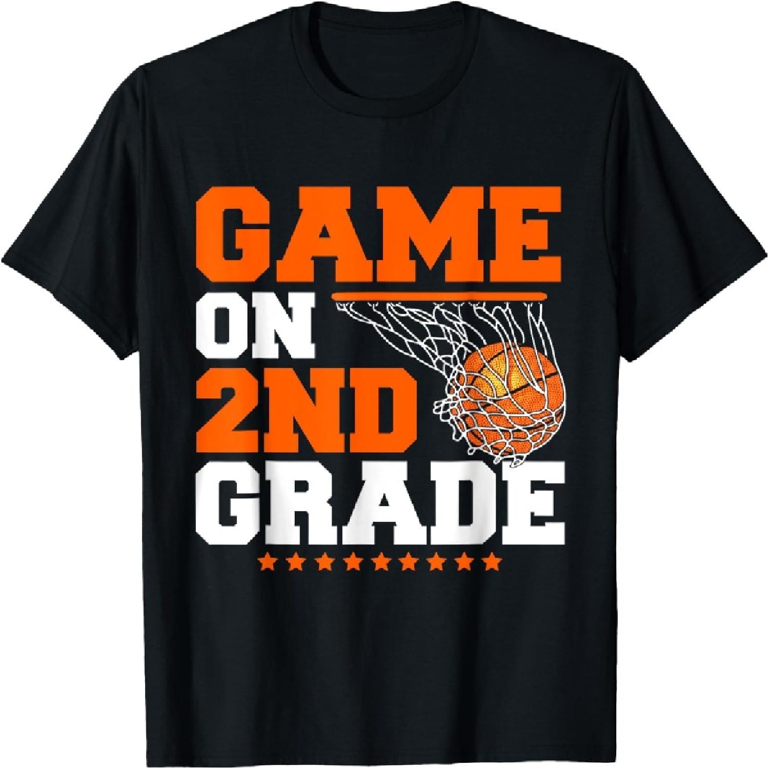 Funny Games On Second Grade Basketball First Day Of School T-Shirt S
