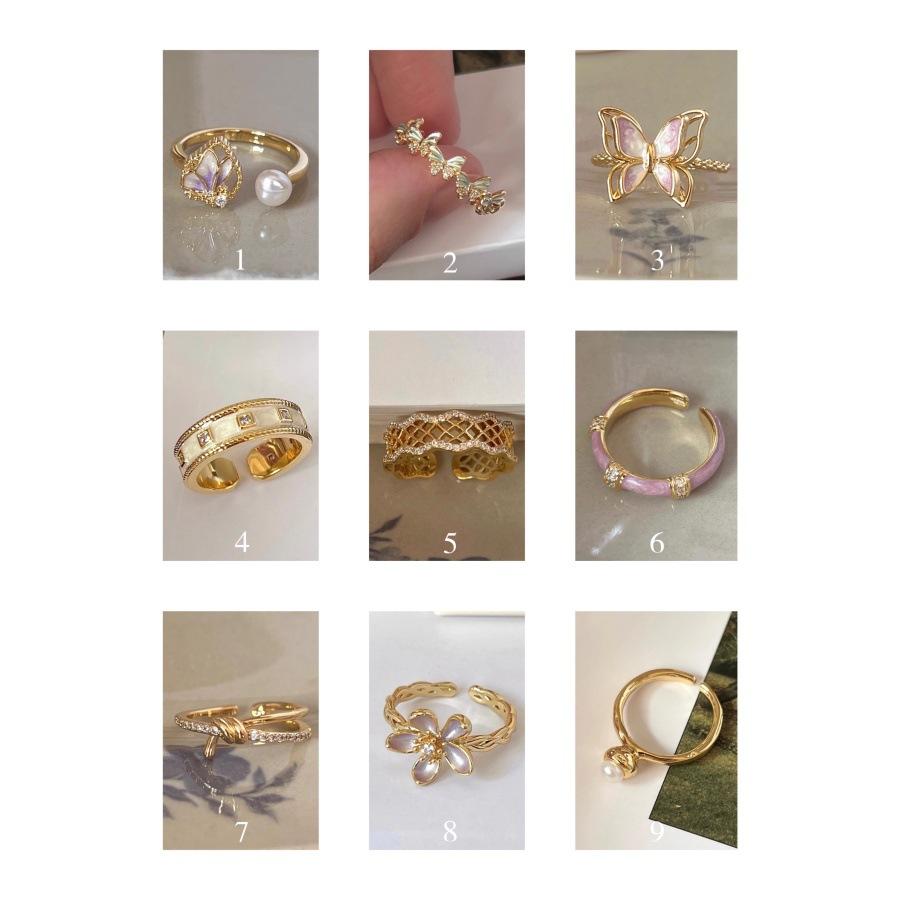 Zircon Flower Butterfly Ring 2025 Light Luxury Unique Index Finger Ring Niche Exquisite Versatile Ring