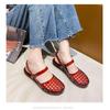Gemstone Sparkling Jelly Mary Jane Shoes, Transparent Woven Hollow Flat Shoes, Waterproof and Non Slip, Cute Beach Pool Vacation Cooldown
