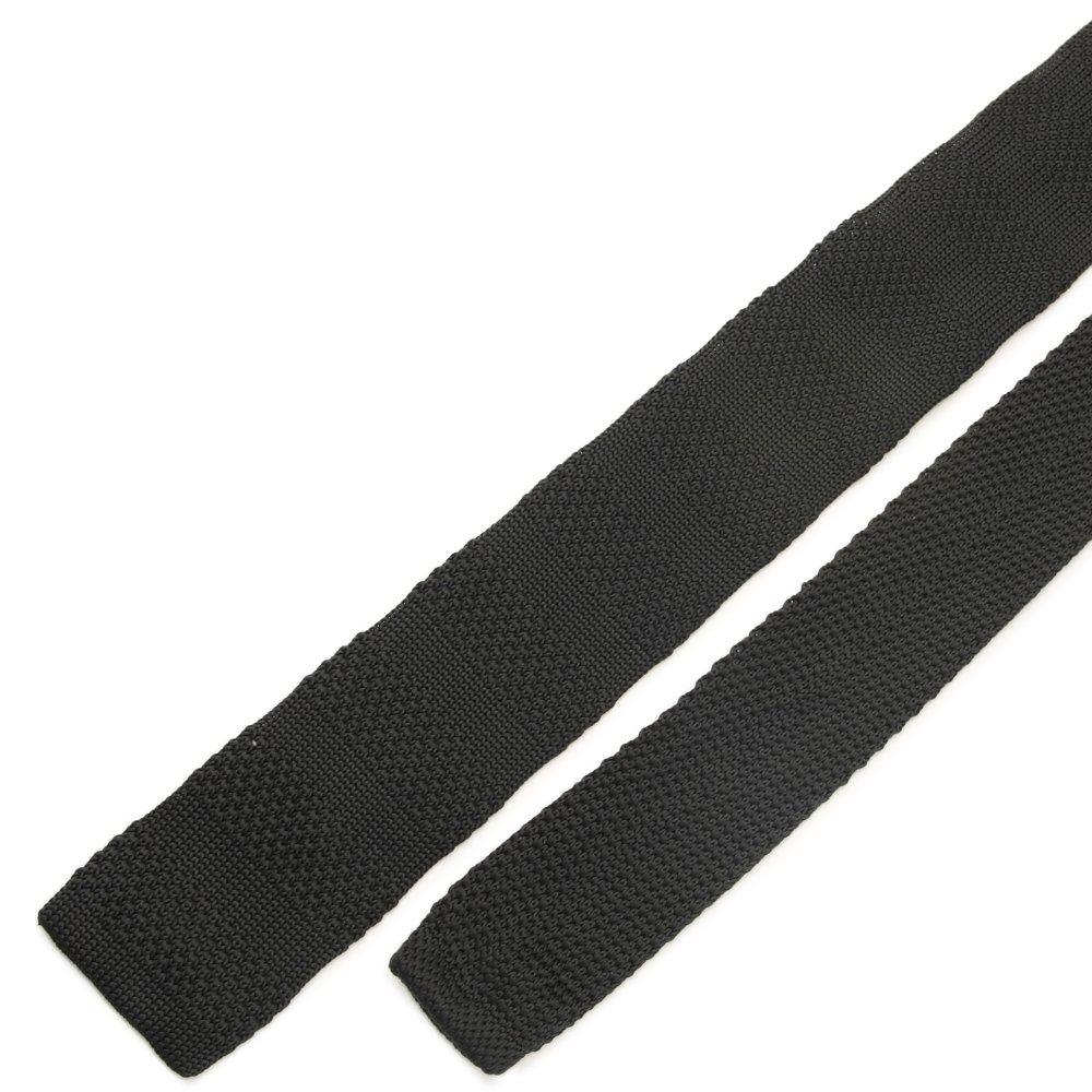 [ao-LABEL] Woven Pattern Knit Tie, Black