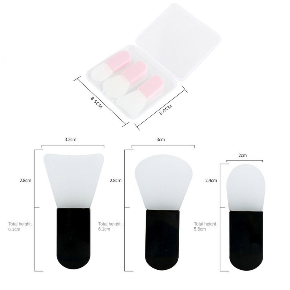 Convenient facial mask set silica gel 3 makeup brushes for all types of stains, 1 pc.
