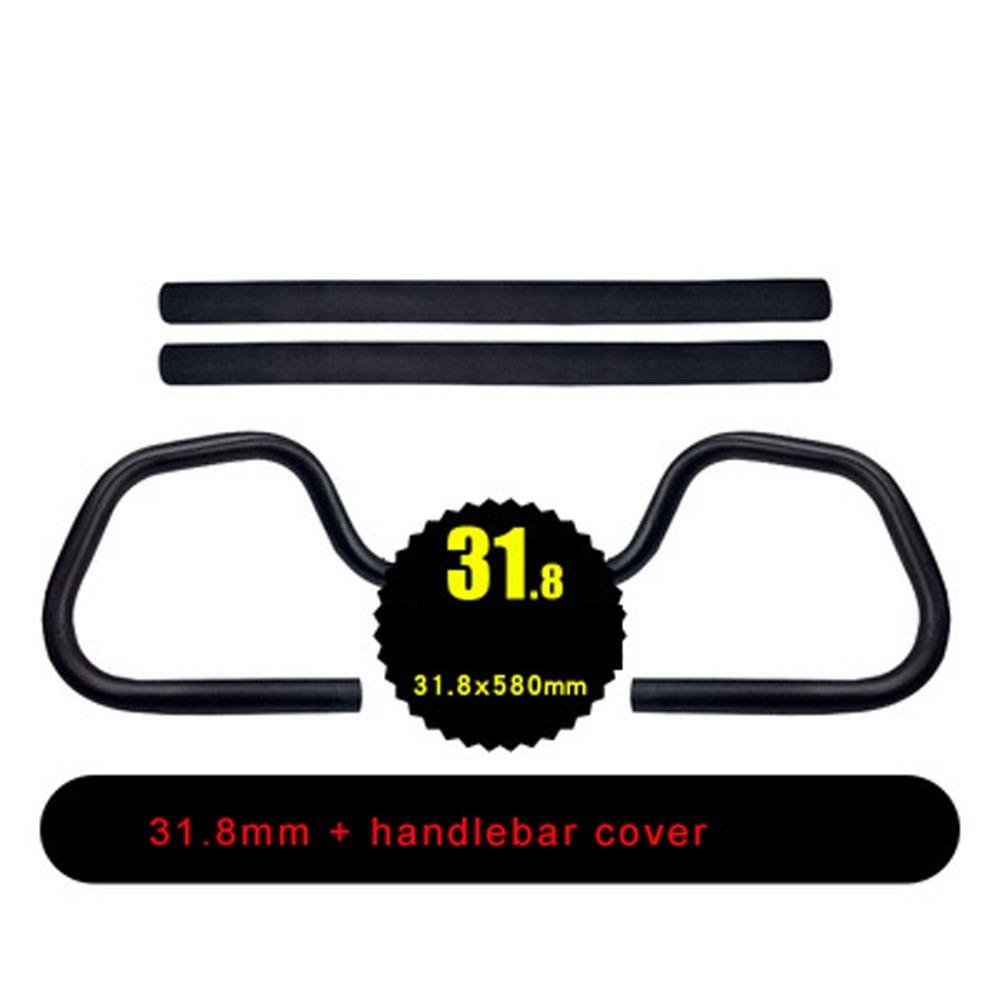 BMX 25.4mm with Cover 31.8mm 580mm Butterfly Handlebar with Sponge Bike Handlebar Rest Handlebar