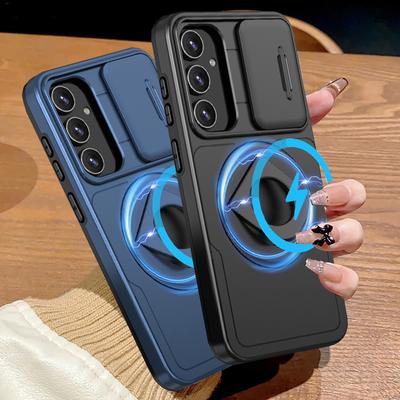Push Window Shockproof Armor Case For Samsung Galaxy A54 S20 S21 S22 S23 Ultra Plus FE iPhone 15 14 13 12 11 Pro Max Camera Protection Ring Cover