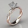 Popular and Elegant Princess-cut diamond ring with twisted braid and modern design.