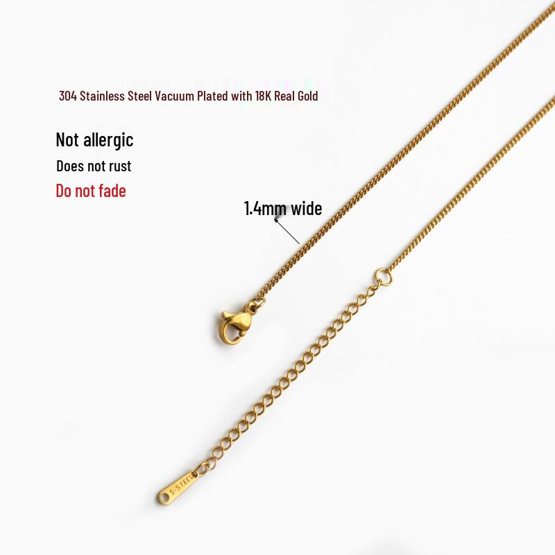 18K Gold Stainless Steel English Letter Pendant Necklace