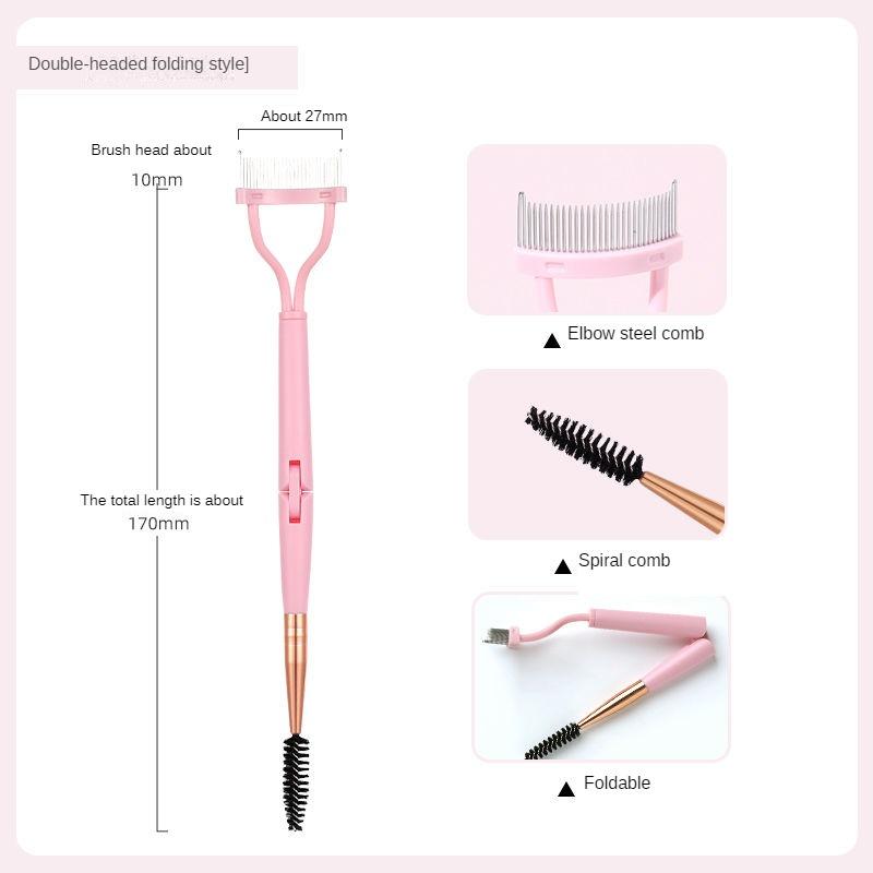 Lash Comb Ultra-Fine Steel Needle Comb Small Eyebrow Comb Foldable Spiral Lash Comb
