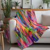 Vibrant Abstract Throw Blanket Colorful Acrylic Paint Splash Art Sofa Bed Decorative Warm Fuzzy Blanket