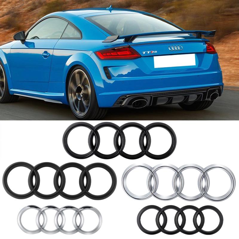 Q24 Ring Logo Car Hood Front Bonnet Grill Rear Trunk Emblem Badge Sticker Decal Accessories For a2 A3 A4 A5 A6 A7 Q2 Q3 Q5 Q8 TT