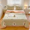 Fresh White Flowers 100% Cotton Quilted Quilt Summer Skin-friendly Comfortable Air Conditioning Quilt for Kids Teens Adults