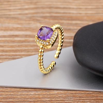 

Nidin Japanese and Korean New Style 6 Colors Cubic Zirconia Wedding Rings Romantic Bridal Marriage Fashion Jewelry Adjustable