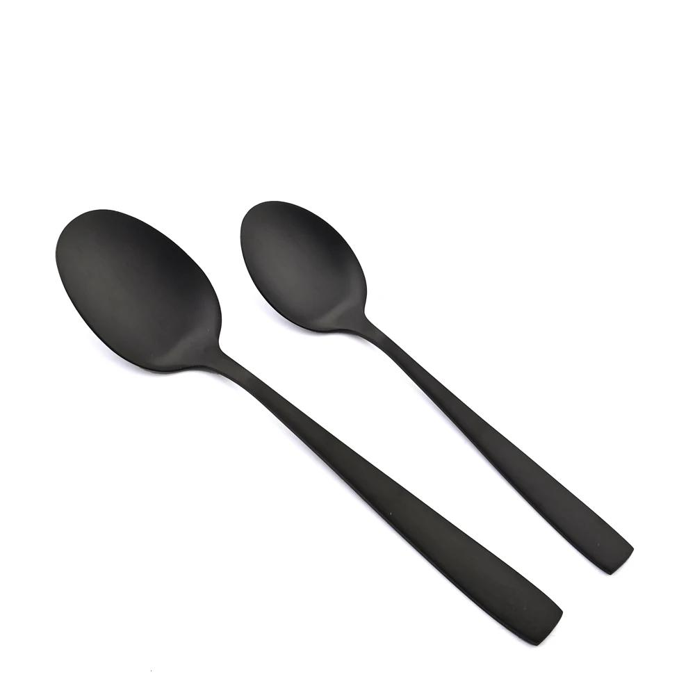 24Pcs Stainless Steel Tableware Set Western Dinnerware Sets Knife Forks Tea Spoons Cutlery Fork Flatware Matte Kitchen