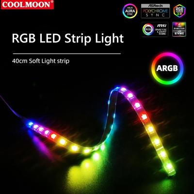 40CM RGB LED Lights Strip 5V ARGB PC Case LED Light Bar SATA 3PIN Desktop Computer Lamp Strip Mainboard Lighting Decor
