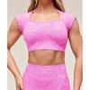 Gymshark Adapt X Whitney Animal Crop Top fără cusături Sour Pink Vibrant Pink B3b2h Kc0p