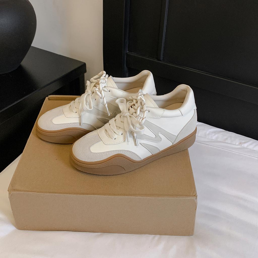 Scarpe da ginnastica retrò tedesche con rialzo per donna, nuove per la primavera, abbinamento di colori in pelle, scarpe sportive versatili, casual, scarpe Forrest Gump