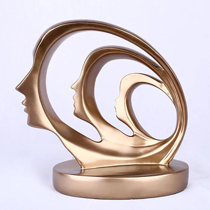 European Style Abstract Facial Art Sculpture Statue Resin Sculpture  Home, Living Room, and Office Decoration Ornaments