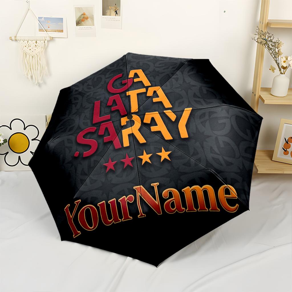 Galatasaray1 Personalized Name Umbrella Outdoor Automatic Umbrella Compact 8-Rib Lightweight Lightweight All-Season Umbrella for Travel