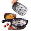Ceramic tableware household handle bowl creative noodle soup bowl salad bowl oven microwave oven baking pan